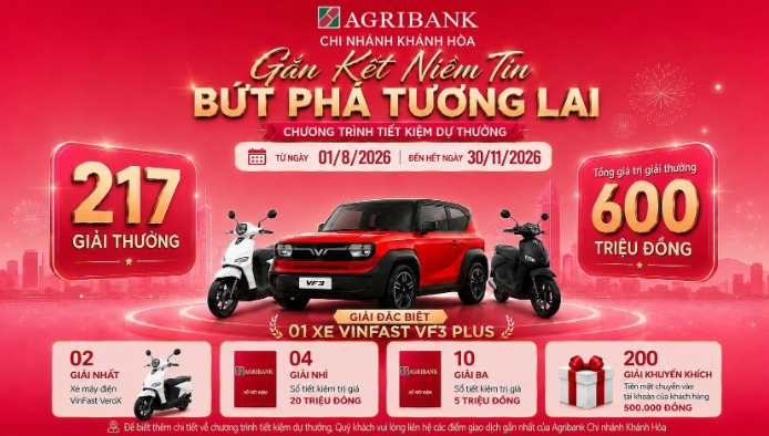 Agribank Chi nhánh Khánh Hòa: Triển khai chương trình tiết kiệm dự thưởng ''Gắn kết niềm tin - Bứt phá tương lai''